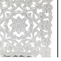 VAS collection home White Textured Wooden Wall Decor Plate image 3