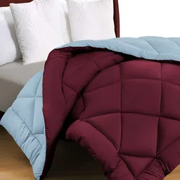 bsb home Maroon & Grey Microfiber Mild Winter 210 GSM Double Bed Comforter image 3