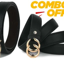 niddleman fashion india Women Casual, Formal, Party Black, Gold Artificial Leather Belt-picture-21