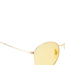 Ted Smith Unisex Yellow Lens & Gold-Toned Round Sunglasses with UV Protected Lens MOON_C21 image 5