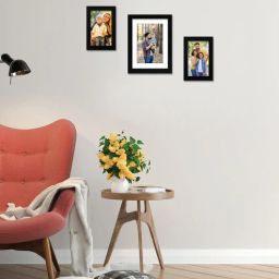 Black Engineered Wood Collage Photo Frames, Set of 3 by Random-picture-20