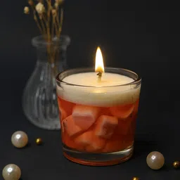 aaks enterprises AAKS Luxury Twin Hearts Scented Candle Pink Pack of 1 Candle image 2