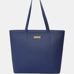 Mast & Harbour Blue PU Structured Tote Bag-picture-19