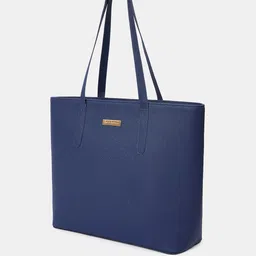 Mast & Harbour Blue PU Structured Tote Bag image 2