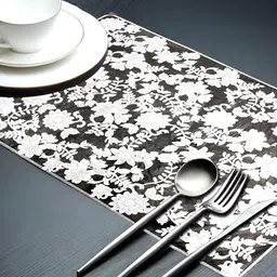 MONKDECOR White 6 Pieces Floral Rectangle Table Placemats-picture-15