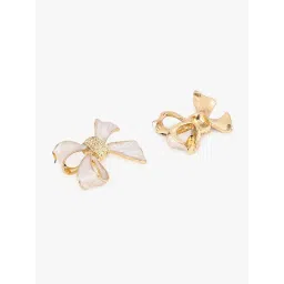 Kazo White Luxora Bow Stud Earrings image 4