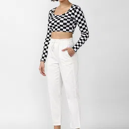 FOREVER 21 Women White Jeans image 4