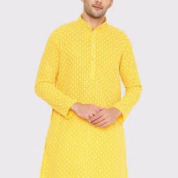 Maharaja Ethnic Motifs Embroidered Band Collar Regular Sequined Georgette Kurta image 3