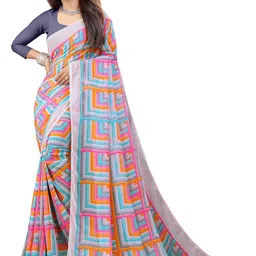 ROOP SUNDARI SAREES Geometric Printed Pure Georgette Saree-image-82