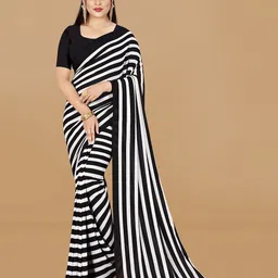 moda rapido ANAND SAREES Striped Printed Saree-picture-11