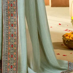 Mitera Zari Pure Georgette Saree With Blouse Piece image 3