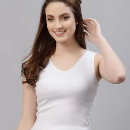 Friskers White Fitted Tank Top-image-80