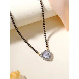 Estele Gehena Solitaire Design Heart Pendant Mangalsutra image 1