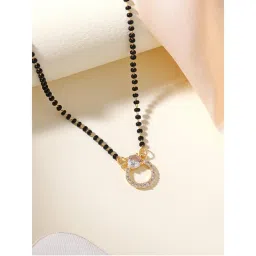 Estele Gehena Black Beads Minimal Circle Pendant Mangalsutra-picture-12