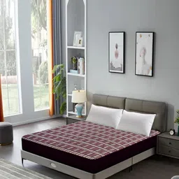 DREAM CARE Maroon Quilted Breathable Water Resistant King Bed Mattress Protector-picture-32