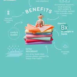 TIDY SLEEP Kids Set Of 3 Solid Cotton Water-Proof Dry Sheet image 3