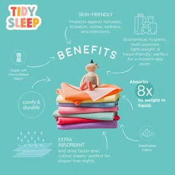 TIDY SLEEP Kids Set Of 2 Sea Green Water Proof Mattress Protector image 4
