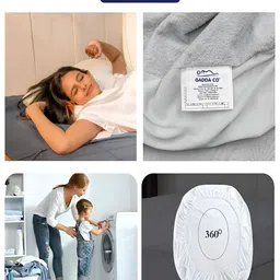 GADDA CO Coffee Brown Terry Fitted Breathable Mattress Protector image 3