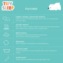 TIDY SLEEP Kids Set Of 2 Purple Water Proof Cotton Mattress Protector image 2