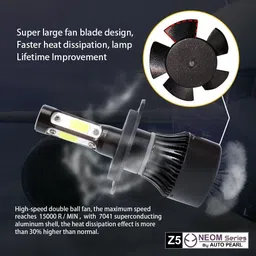 auto pearl 4-Side H4 LED Bulb for Car 80W-12V 3500LM 6000K wide ultra bright light_A34 Headlight Car LED for Mahindra (12 V, 80 W) image 4