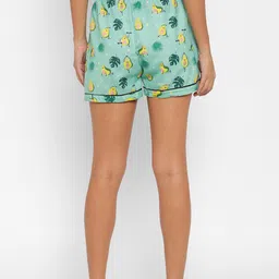 FashionRack Set Of 2 Women  Green & White Printed Lounge Shorts image 3