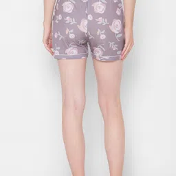 FashionRack Women Brown & Orange Set of 2 Printed Lounge Shorts image 3