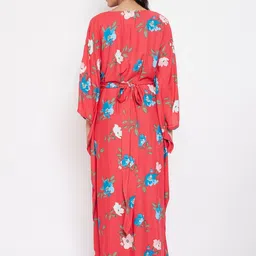 The Kaftan Company Coral & Blue Printed Maternity Nightdress image 3