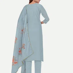 TAVAS Floral Embroidered Sequinned Unstitched Dress Material image 5