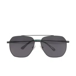 Hidesign Unisex Grey Lens & Black Aviator Sunglasses with UV Protected Lens - 8903439843601 image 4