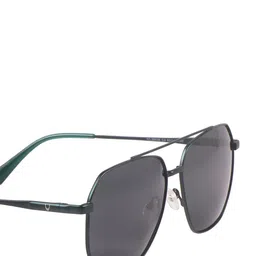 Hidesign Unisex Grey Lens & Black Aviator Sunglasses with UV Protected Lens - 8903439843601 image 5