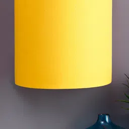 Devansh Yellow Cotton Half Sqaure Wall Mounted Lamp image 4