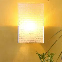 Devansh White Textured Glass Wall Mounted Lamp image 5