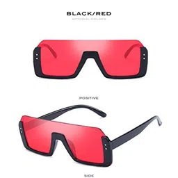 AUGEN Unisex Red Lens & Black Shield Sunglasses with UV Protected Lens VI-SG-66473 image 3