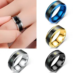 KARISHMA KREATIONS Set of 4 Gold-Plated & Silver-Plated Temperature Finger Rings image 4