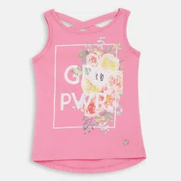 Blue Giraffe Girls Pink & White Printed Pure Cotton Top-picture-20