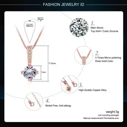 MYKI Rose Gold-Plated CZ Studded Pendant image 5