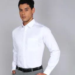 raymond Men Slim Fit Self Design Formal Shirt image 3