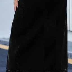 tripursundari fashion Women Solid Straight Black Skirt image 2