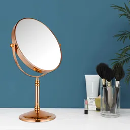 plantex Brass & SS-304 Magnifying Mirror for Bathroom-8 Inch/5x/1x-Magnification Bathroom Mirror image 5