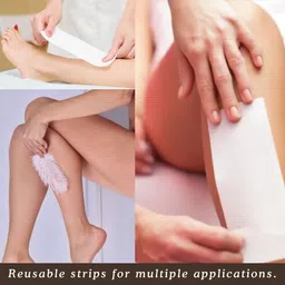 melvin jack Wax Strips Combo 64 Pcs 100 GSM White 3.5x11 inch with Wax Knife Strips image 3