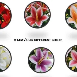 kanraj Artificial Flowers with Pot For Décor Home For Festival, Make Love Multicolor Lily Artificial Flower with Pot image 4