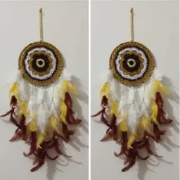 nahida Handmade Bohemian Crochet Dreamcatcher – Feather Wall Art Feather Dream Catcher-picture-13