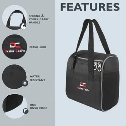 dezire crafts Smart compact double layer Insulated Office Men, Women and Kids Water Resistant Waterproof Lunch Bag image 1
