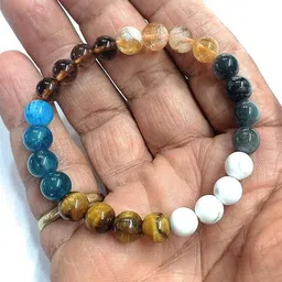 vibesle Stone, Howlite, Tiger's Eye, Citrine Beads, Crystal Charm Bracelet-picture-13