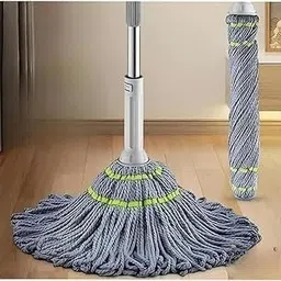heriswega 360° Spin Microfiber Twist Mop with Stainless Steel Handle Wet & Dry Mop image 5