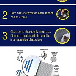 jm seller Stainless Steel Comb for Head Lice Nit Removal Fine Metal Teeth image 5