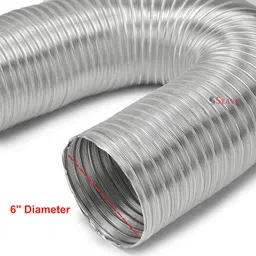 seavy 6 Inch 8ft Kitchen Chimney Complete Installation Kit (6"8ftKit) Hose Pipe image 2