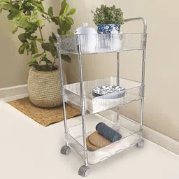 deodap 3-Layer Multipurpose Storage Trolley with Wheels – Easy Organization Plastic Kitchen Trolley image 2