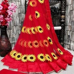 skyfiesta Embroidered Bollywood Net Saree image 4