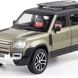 1:24 Diecast Rover Defender 110 Model Car Toy Sound & Light, Pull-Back Car-image-10